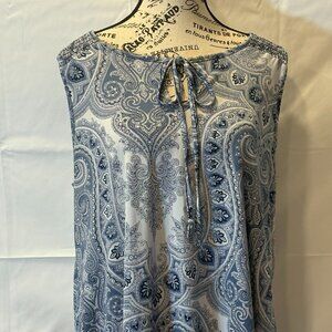 SJS Sleeveless Paisley Print Summer Blouse